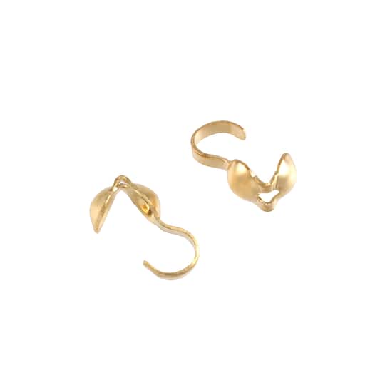 12 Packs: 150 ct. (1,800 total) 4mm Gold Clamshell Crimp Bead Covers by Bead Landing™